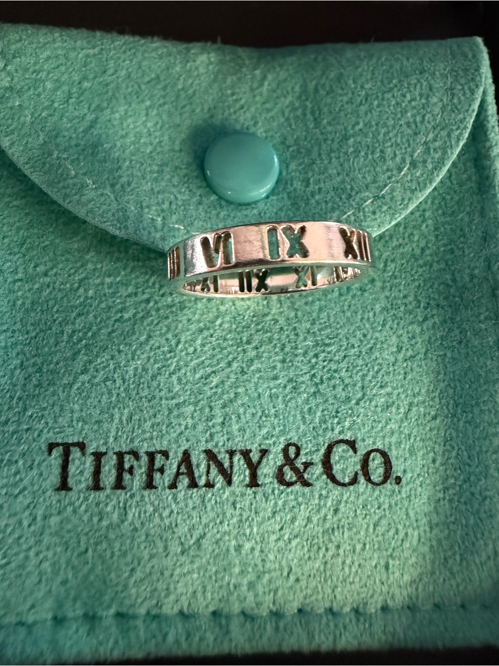 Tiffany & Co Sterling Silver ATLAS Roman Numeral Band Ring - Picture 3 of 7